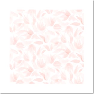 Blush Watercolor Petals Posters and Art